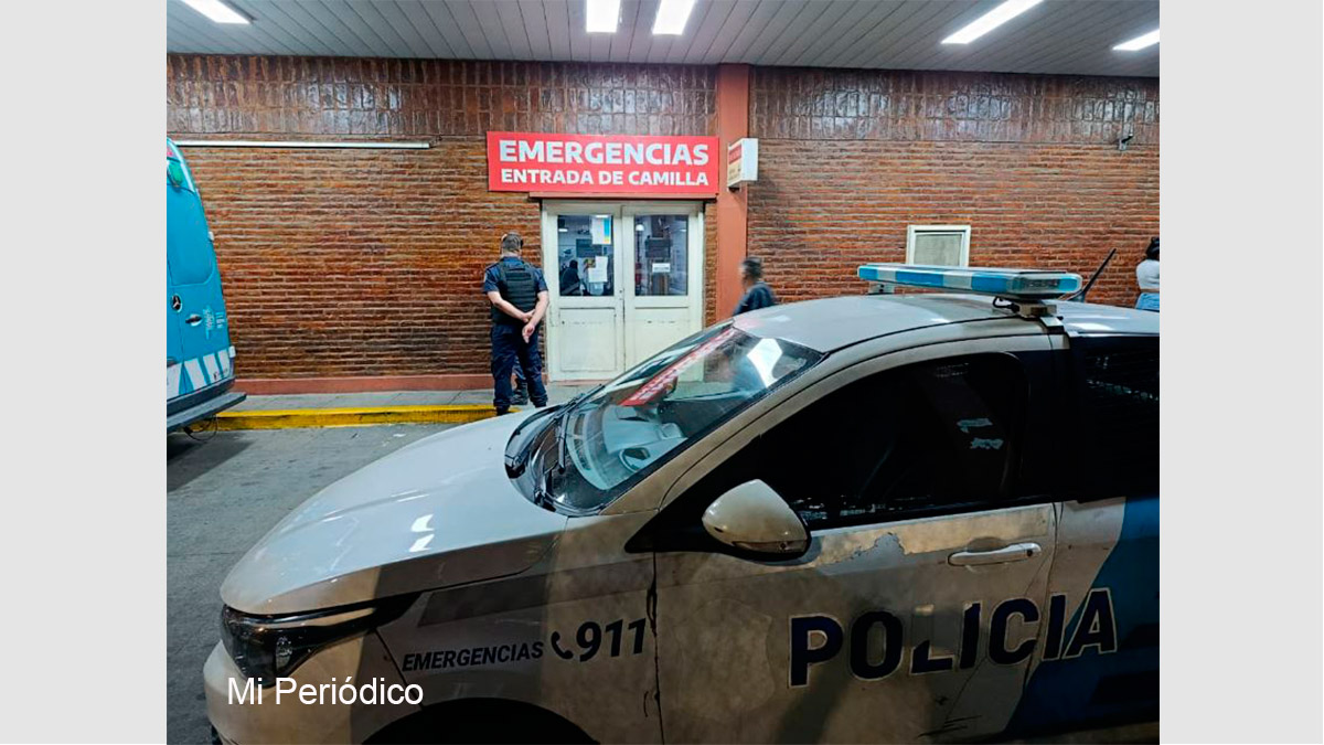 Inseguridad en Tres de Febrero: personal policial en la guardia del Hospital Bocalandro tras el ataque.