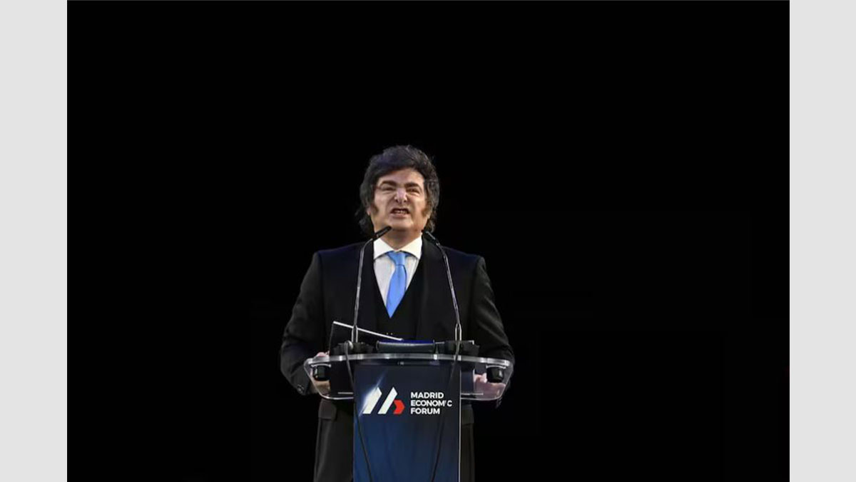 Javier Milei en el caso Libra durante su participación en el Madrid Economic Forum, Madrid - EFE