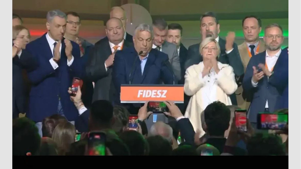 Peter Magyar celebra la derrota de Orbán en las elecciones parlamentarias de Hungría 2026