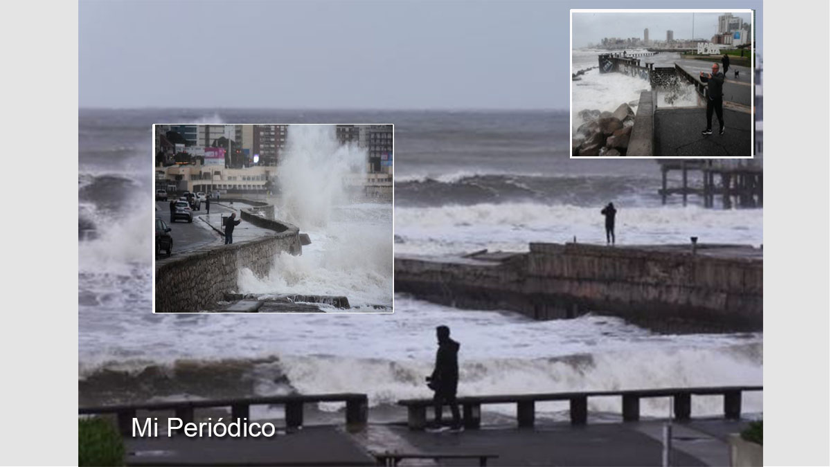 Ciclón extratropical en la costa atlántica: olas de varios metros sobre la costa de Mar del Plata