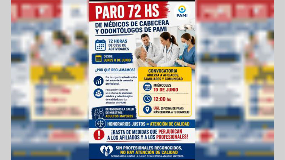 Médicos de cabecera en PAMI durante una asamblea gremial en Buenos Aires