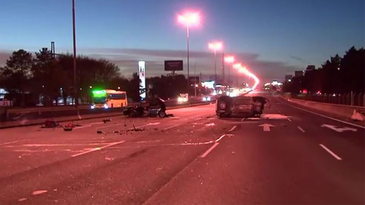 Choque en la Panamericana: así quedó el Volkswagen Gol tras el impacto