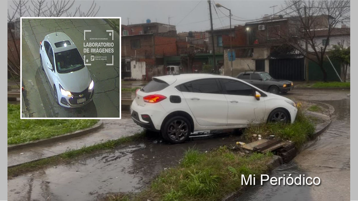 Persecución en General San Martín termina con tres aprehendidos y un auto robado incautado