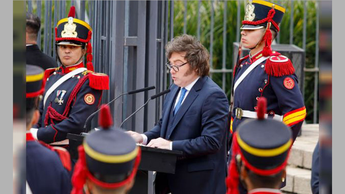 Milei ofreció su discurso completo en el acto por San Martín