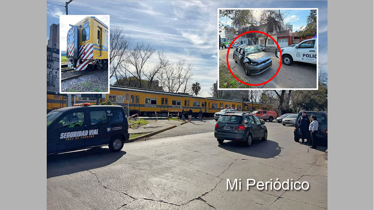 Tren Urquiza detenido tras accidente con Volkswagen Virtus en Villa Bosch