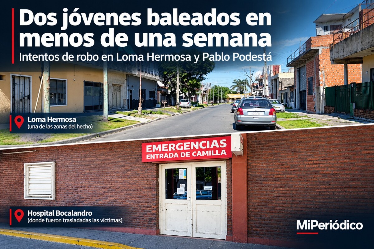 Asalto en Loma Hermosa: joven herido ingresó por la guardia del Hospital Bocalandro