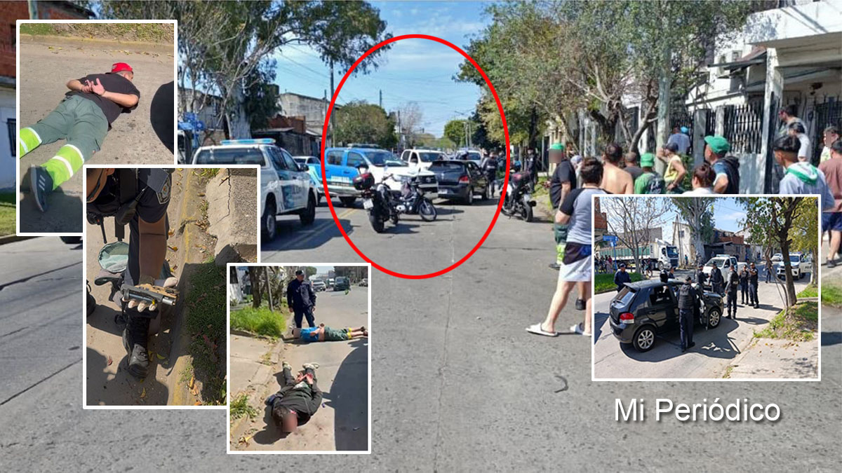 Operativo cerrojo por portación ilegal de arma en Tres de Febrero, interceptación del Fiat Palio