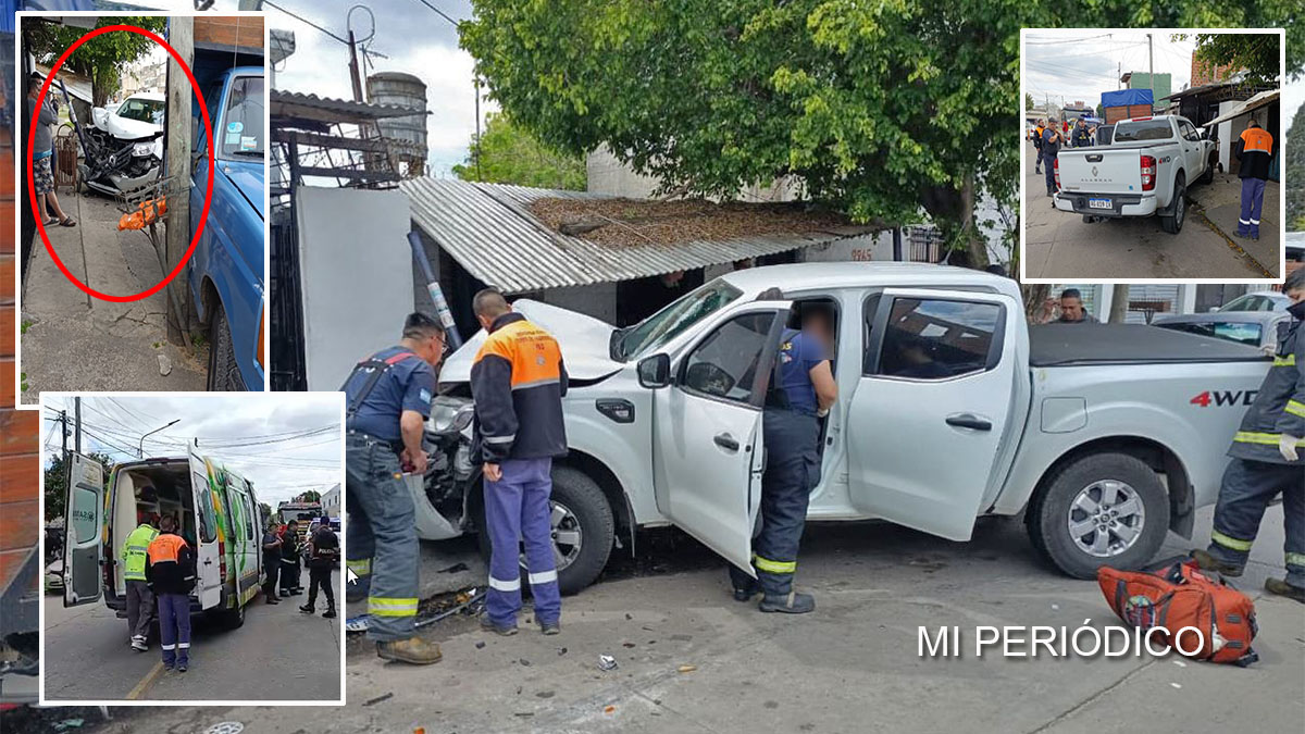 Mujer se desvaneció al volante y la camioneta chocó contra dos autos