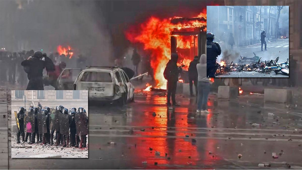 Protestas en Francia con enfrentamientos y disturbios en varias ciudades.
