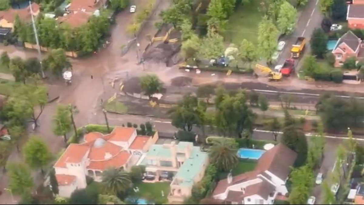 Aluvión en Chile: imágenes aéreas de los daños en Las Condes