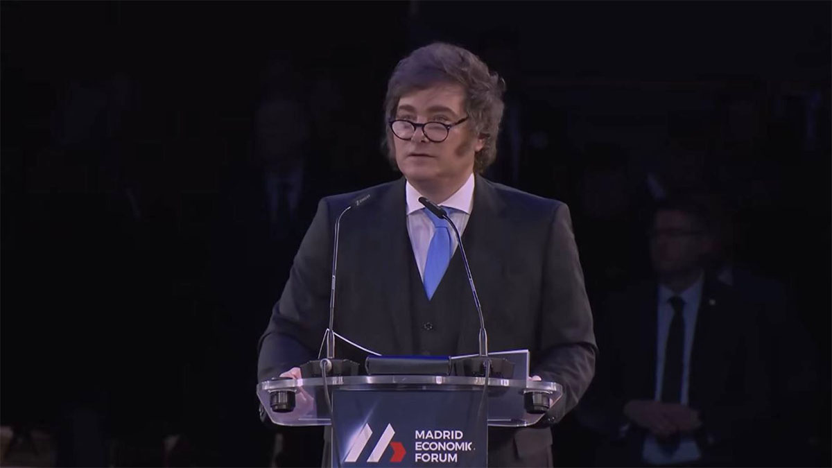Javier Milei durante su viaje a España en octubre de 2026