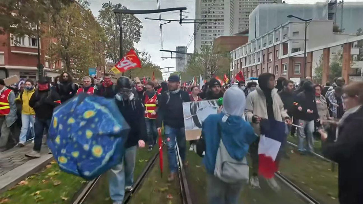 Manifestaciones en Francia durante el operativo policial del 24 de octubre de 2026