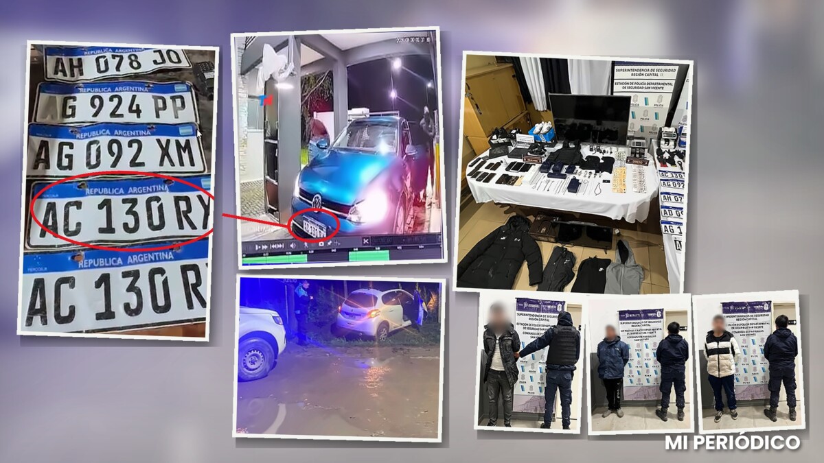 Asalto al Country Horizonte en Guernica: patentes secuestradas, elementos incautados y Peugeot 208 blanco.