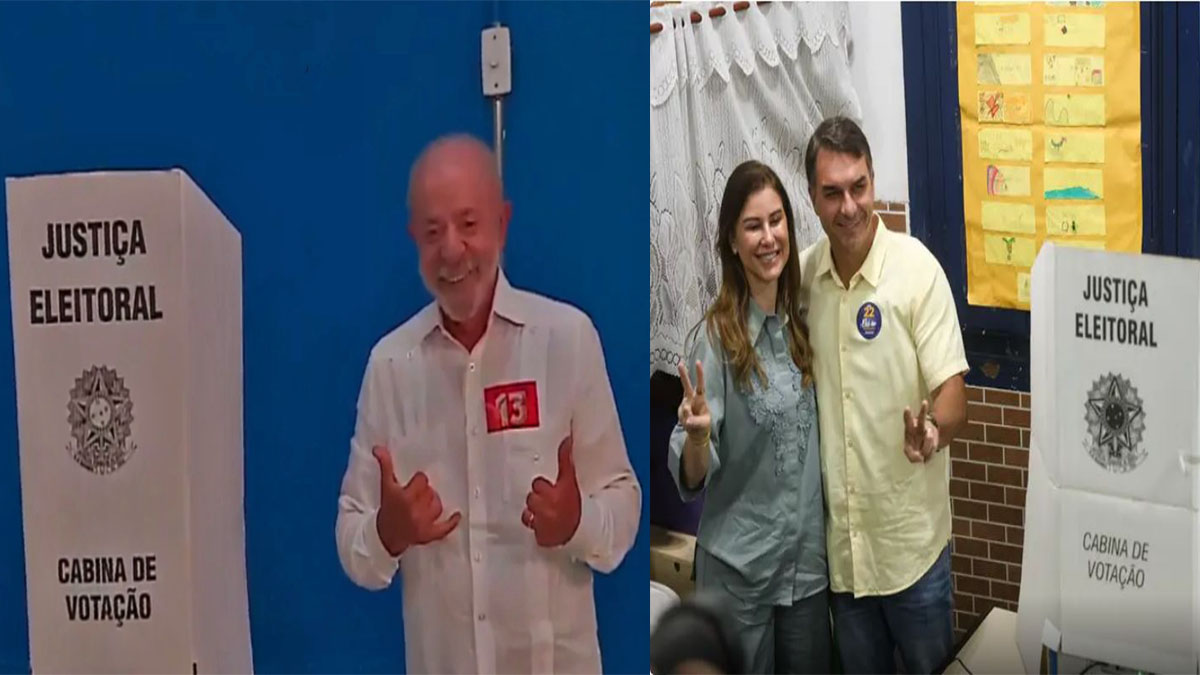 Brasil vota: Lula da Silva y Flávio Bolsonaro durante la jornada del balotaje presidencial.