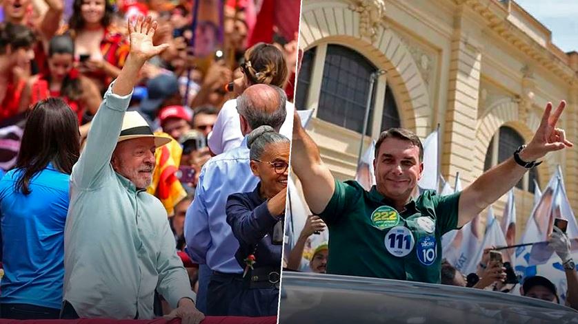 Elecciones en Brasil: Lula da Silva y Flávio Bolsonaro durante el debate previo a la segunda vuelta presidencial.