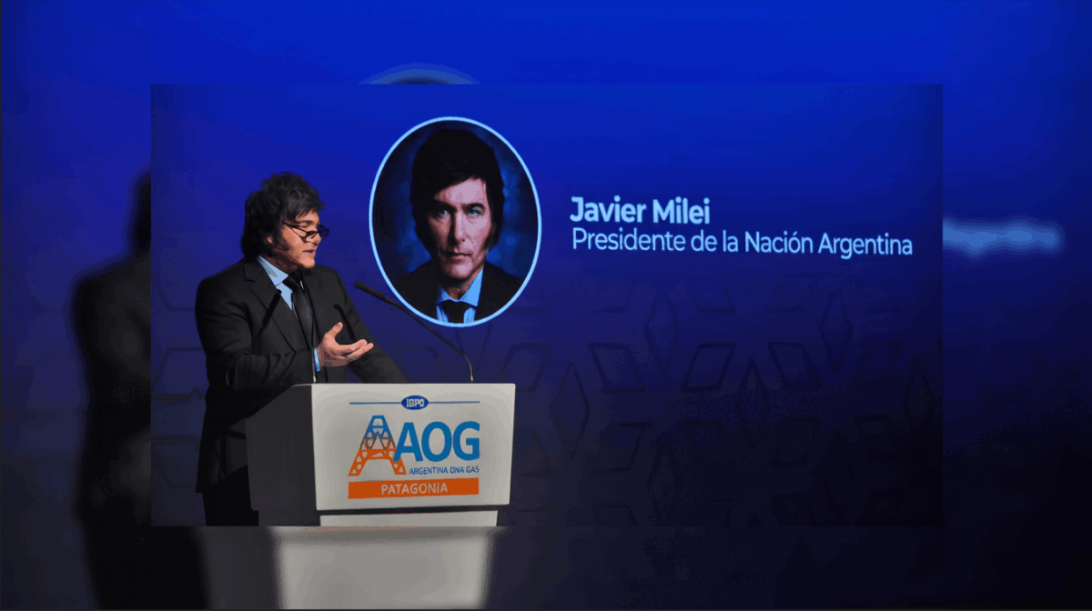Javier Milei durante su discurso en la Expo Oil & Gas en Neuquén
